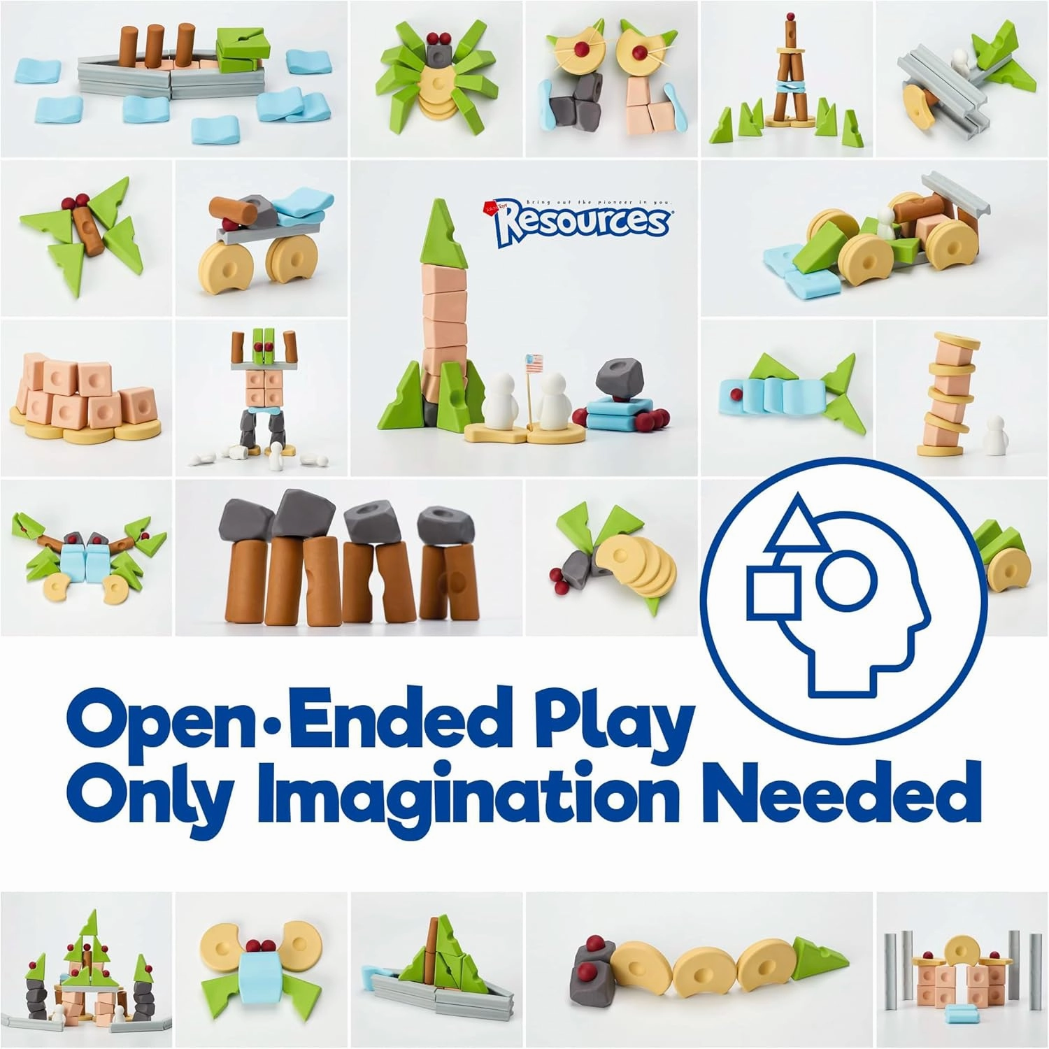 Taksa Toys Creative Unique Building Stem Toys for Kids Ages 4 5 6 7  Educational Blocks Resources for Learning, Open-Ended Montessori Toys for Girls Boys Fine Motor Skills, Reggio Emilia Toys 72 Pcs