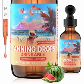 Tanning Drop to Drink for Women: Drinkable Tanning Liquid Daily Bronze with Astaxanthin Beta-Carotene L-Tyrosine Lycopene, Melanin Supplement Sugar Free for Natural Glow Healthy Skin Sun Sensitivity