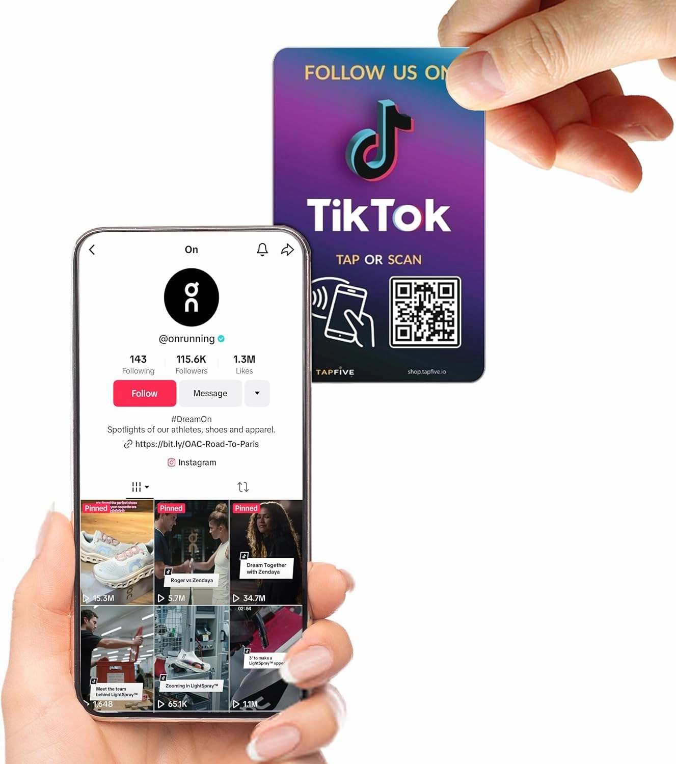 TapFive Google Review Tap Cards   Follow Us on Instagram Facebook TikTok - Tap for Instant Reviews & Followers - All Phones Compatible - Reusable NFC & QR (5-Pack Social Pack)