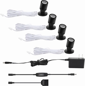 Taysing LED Spot Light Indoor Picture Lights Art Lights Accent Lights Little Spotlight for Painting Picture Plants Jewelry Showcase Model Display Shelves UnderCabinet(Soft White 4 Pack Dimming&Timing)