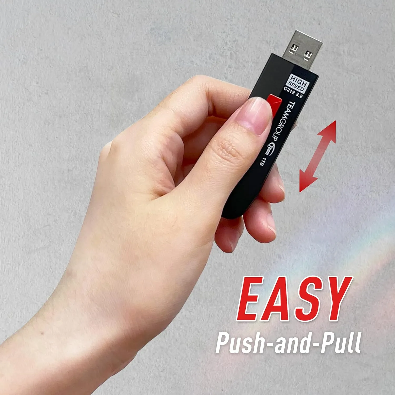 TEAMGROUP C212 Extreme Speed 256GB 1000/800MB/s USB 3.2 Gen 2 Easy Push-and-Pul Flash Thumb Drive External Data Storage Memory Stick Compatible with Computer/Laptop/PS4 PS5 TC2123256GB01