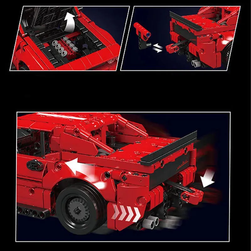 Tech Challenger Pull Back Sports Car Bricks Toy