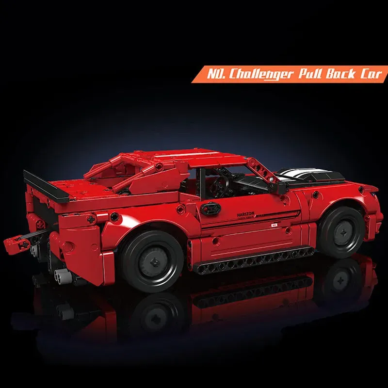 Tech Challenger Pull Back Sports Car Bricks Toy