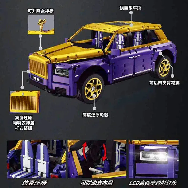 Tech MOC Luxury Classic Car RR Cullinan Bricks Toy K93B