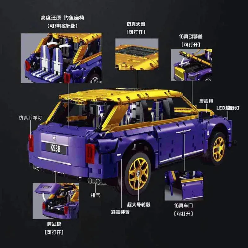 Tech MOC Luxury Classic Car RR Cullinan Bricks Toy K93B
