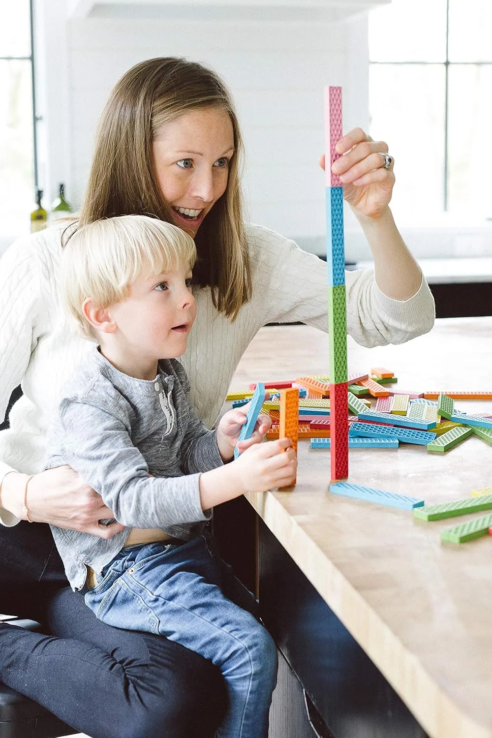 Tegu 40 Piece Perfect Blocks Building Set Green & Blue (Amazon Exclusive)
