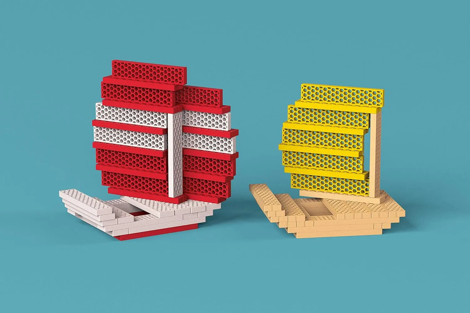 Tegu 40 Piece Perfect Blocks Building Set Green & Blue (Amazon Exclusive)
