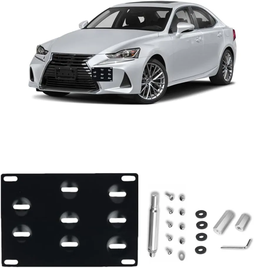 Teng Auto Front Tow Hook License Plate Bracket for Lexus CT200h is is-F GS RC RX LS Black
