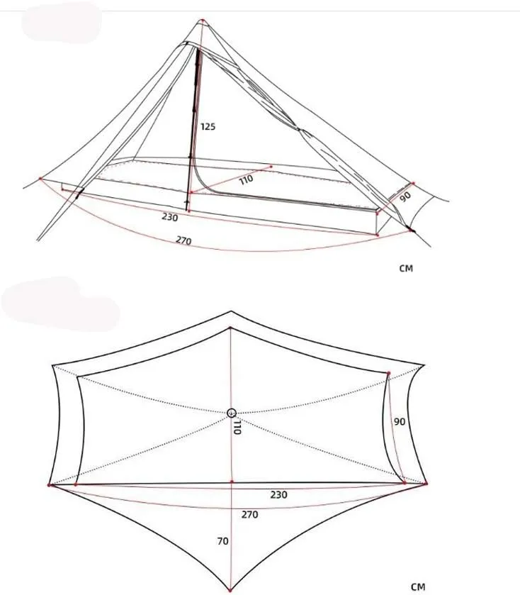 Tent Outdoor 2 Person Ultralight Camping Tent 3 Season Professional Rodless Tent (Color : E) (E One Size)
