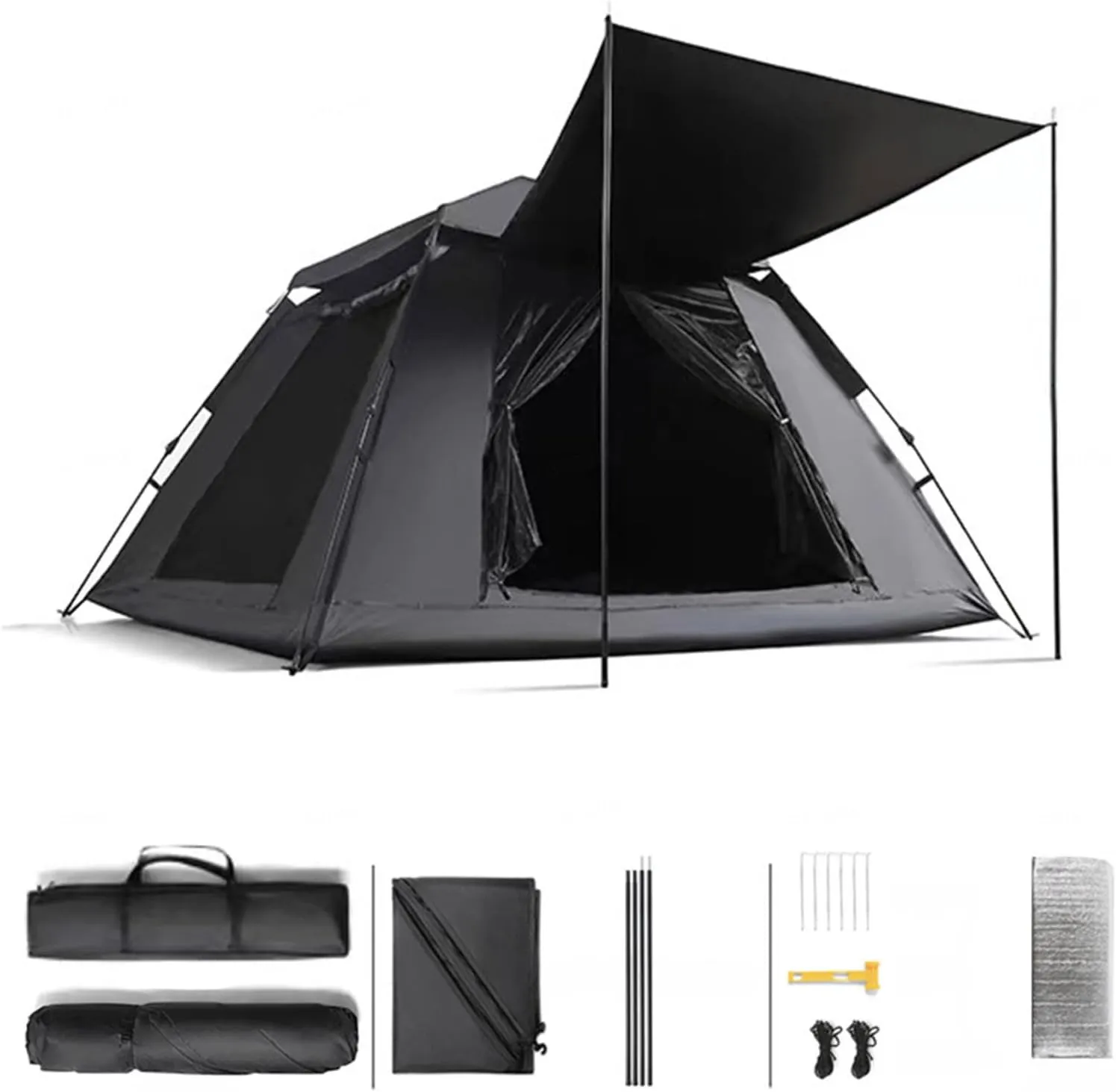 Tents for Camping 4 Person 5000 mm Waterproof,Windows On Four Sides Family Tents Practical and Lightweight Large Tents for Camping for Family for Hiking Backpacking 4 Man