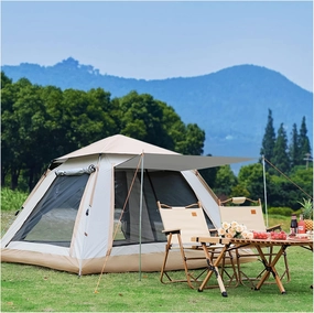 Tents for Camping 4 People Double Doors and Four Windows,Waterproof Tent Stable and Practical Tent Canopy for Family,Outdoor,Hiking and Mountaineering
