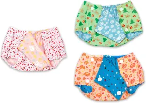 The Ashton-Drake Galleries Baby Doll Clothes Set, 4 Pieces, Reversible Holiday Diaper Covers and T-Shirt, Fits 16-20 Inch Dolls