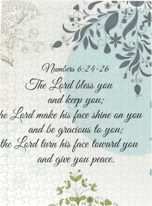 The Lord Bless You, Numbers 6 24 Bible Verse Classic Round 500 Wooden Puzzles - Landscape Art Family Activity Game with Storage Box and Reference Guide