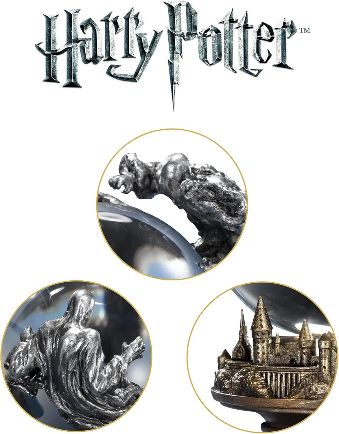 The Noble Collection Harry Potter Dementors Crystal Ball - 5in (12.5cm) Pewter Dementors Around Hogwarts Castle - Officially Licensed Film Set Movie Props Gifts