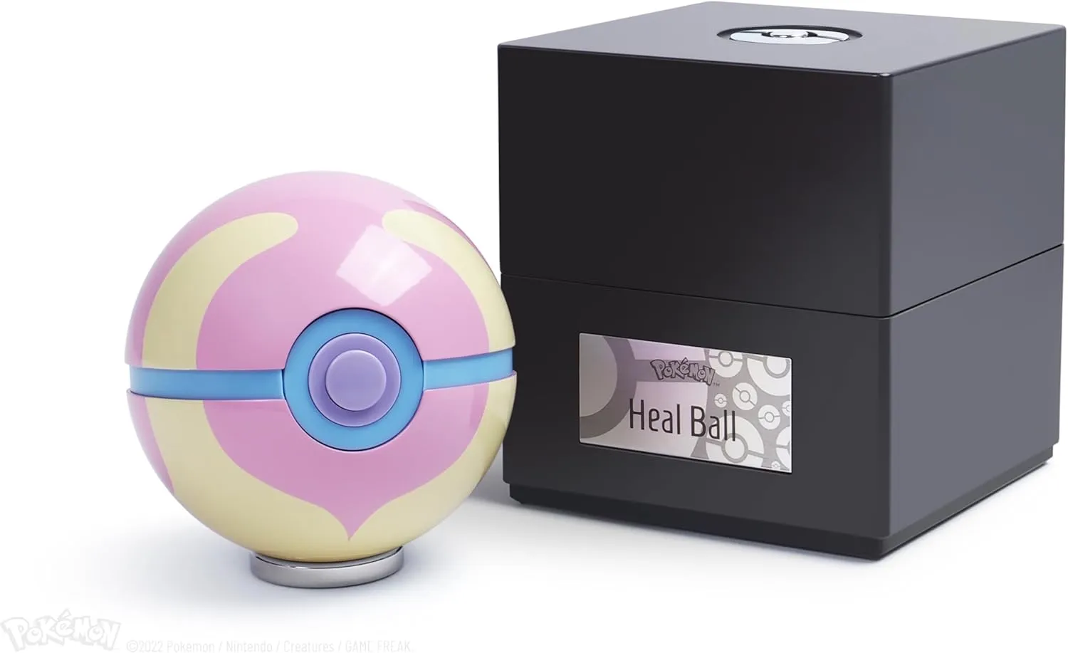 The Wand Company Original Poké Ball Authentic Replica - Realistic, Electronic, Die-Cast Poké Ball with Display Case Light Features – Officially Licensed by Pokémon
