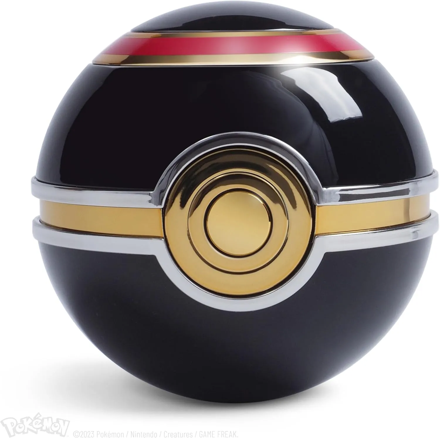The Wand Company Original Poké Ball Authentic Replica - Realistic, Electronic, Die-Cast Poké Ball with Display Case Light Features – Officially Licensed by Pokémon