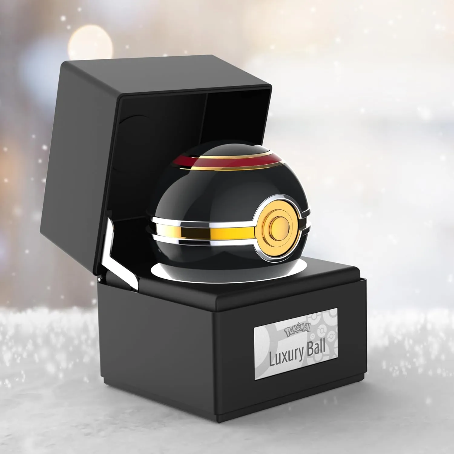 The Wand Company Original Poké Ball Authentic Replica - Realistic, Electronic, Die-Cast Poké Ball with Display Case Light Features – Officially Licensed by Pokémon