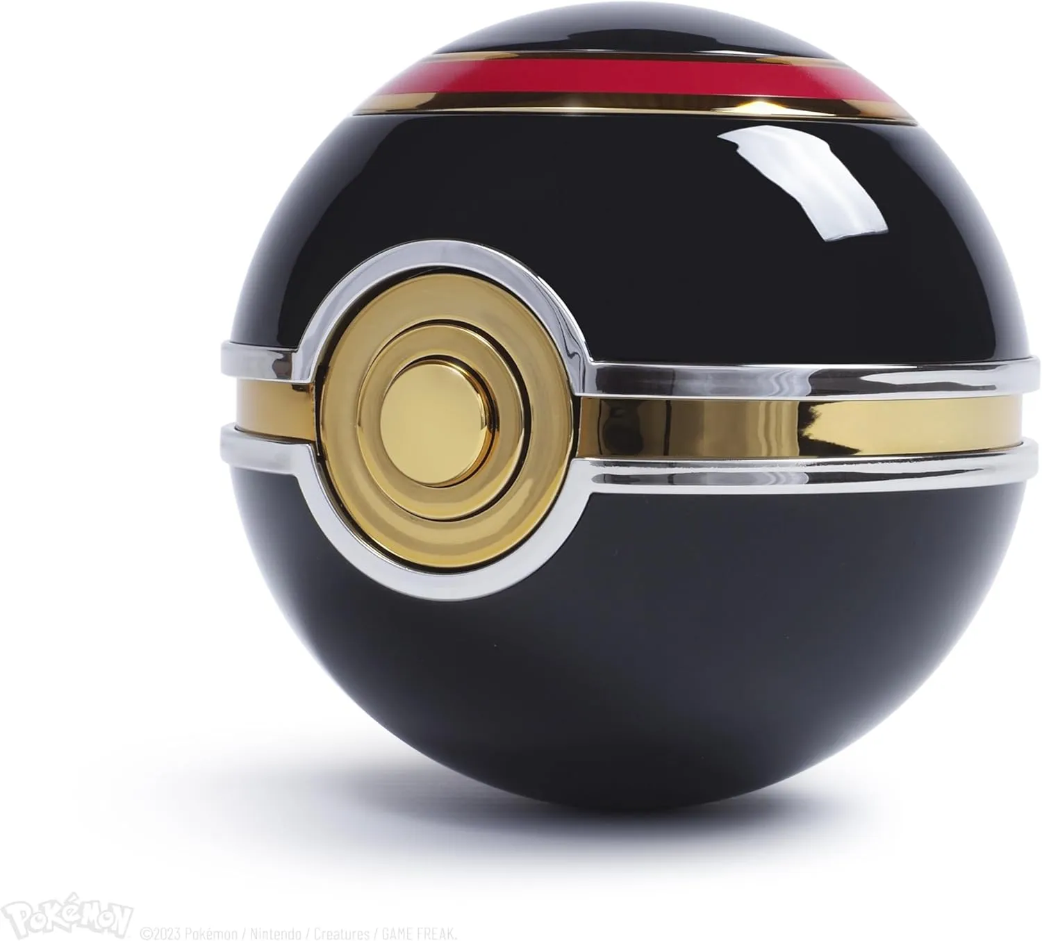 The Wand Company Original Poké Ball Authentic Replica - Realistic, Electronic, Die-Cast Poké Ball with Display Case Light Features – Officially Licensed by Pokémon