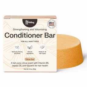 The Earthling Co. Conditioner Bar - Promote Hair Growth, Strengthen & Moisturize All Hair Types - Paraben & Sulfate Free formula with Natural Ingredients for Dry Hair (Citrus Sun, 1.8 oz)