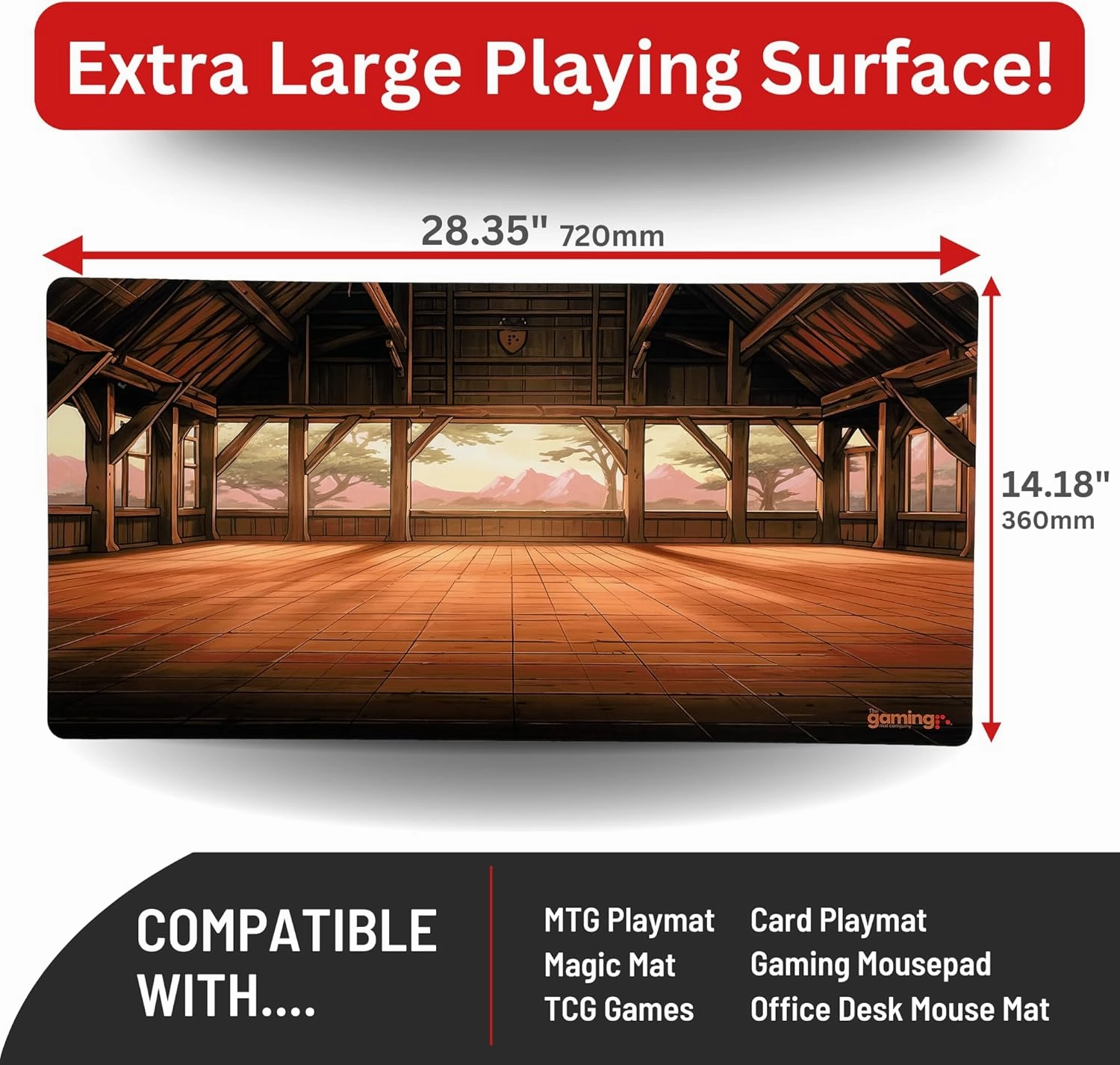 The Gaming Mat Company Single Player MTG Playmat & Mouse Pad – 28" x 14" Dojo Gaming Mouse Pad Compatible with Magic: The Gathering playmats, MTG Cards, TCG Gaming mat