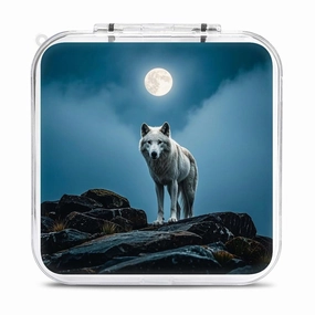 The White Wolf on The Rock Switch Game Case Switch Game Holder Cartridge Case Storage 12 Games & 2 Micro Sd Card Slots, Travel Carry Cases, Portable Games Card Storage, Hard Shell, Buckle Closure