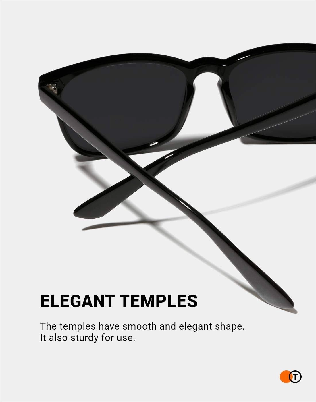 TIJN Polarized Sunglasses for Womens and Mens,Classic Square Frames Shades for UV Protection, Stylish and Trendy Sunnies
