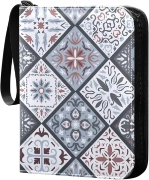 Tiles-colorful Texture Trading Card Protectors Holder Collectible Album for Sports Card Collection Storage 400 pockets Game Card Binder