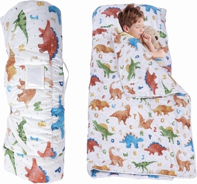 Toddler Nap Mat with Removable Blanket and Pillow, Extra Large Rolled Napping Mats,Toddler Sleeping Bag,Kids Sleeping Bag for Daycare,Nap Mats for Preschool