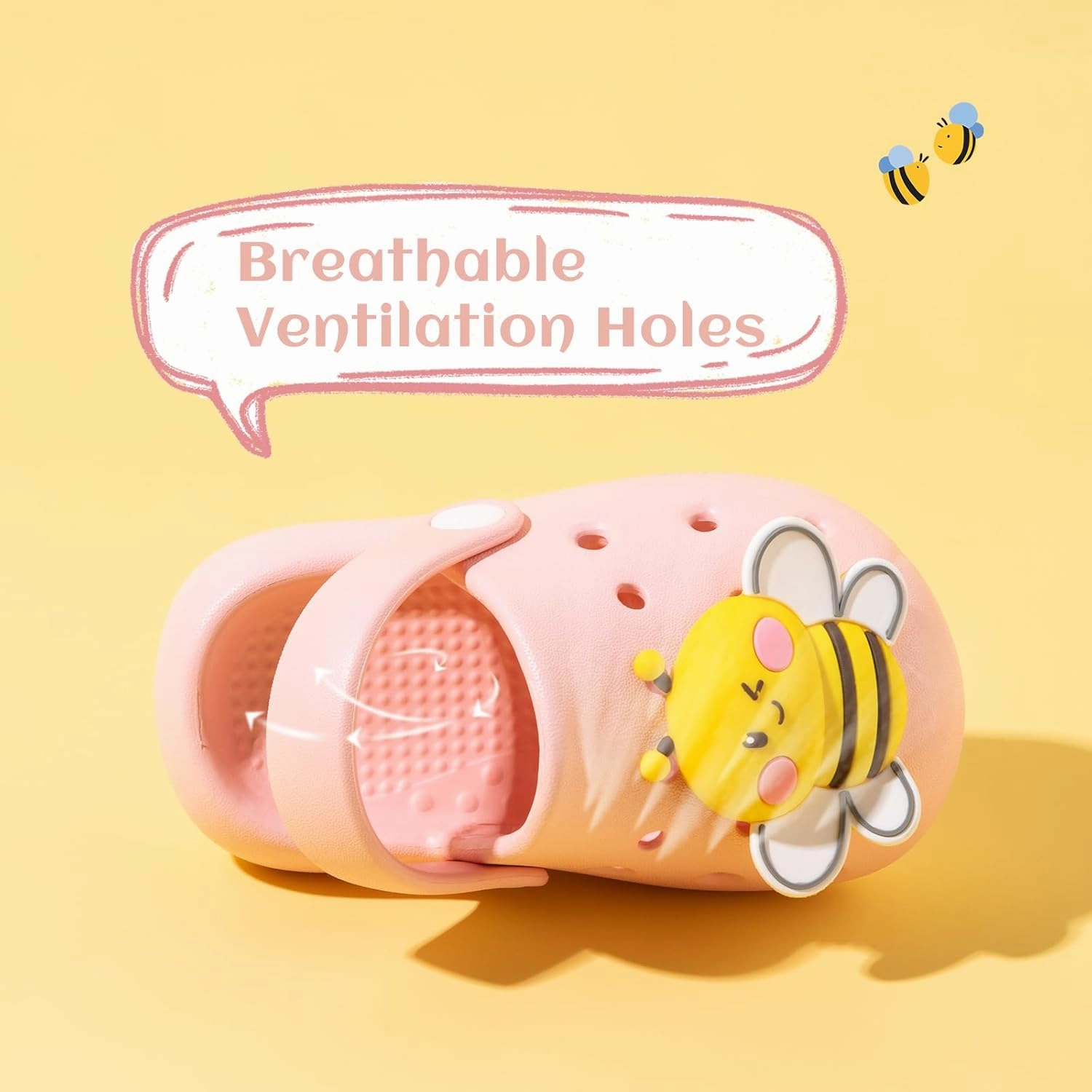 Toddlers Boys & Girls Clogs Cute Bee EVA Non-Slip Lightweight Kids Water Shoes for Beach Pool Play