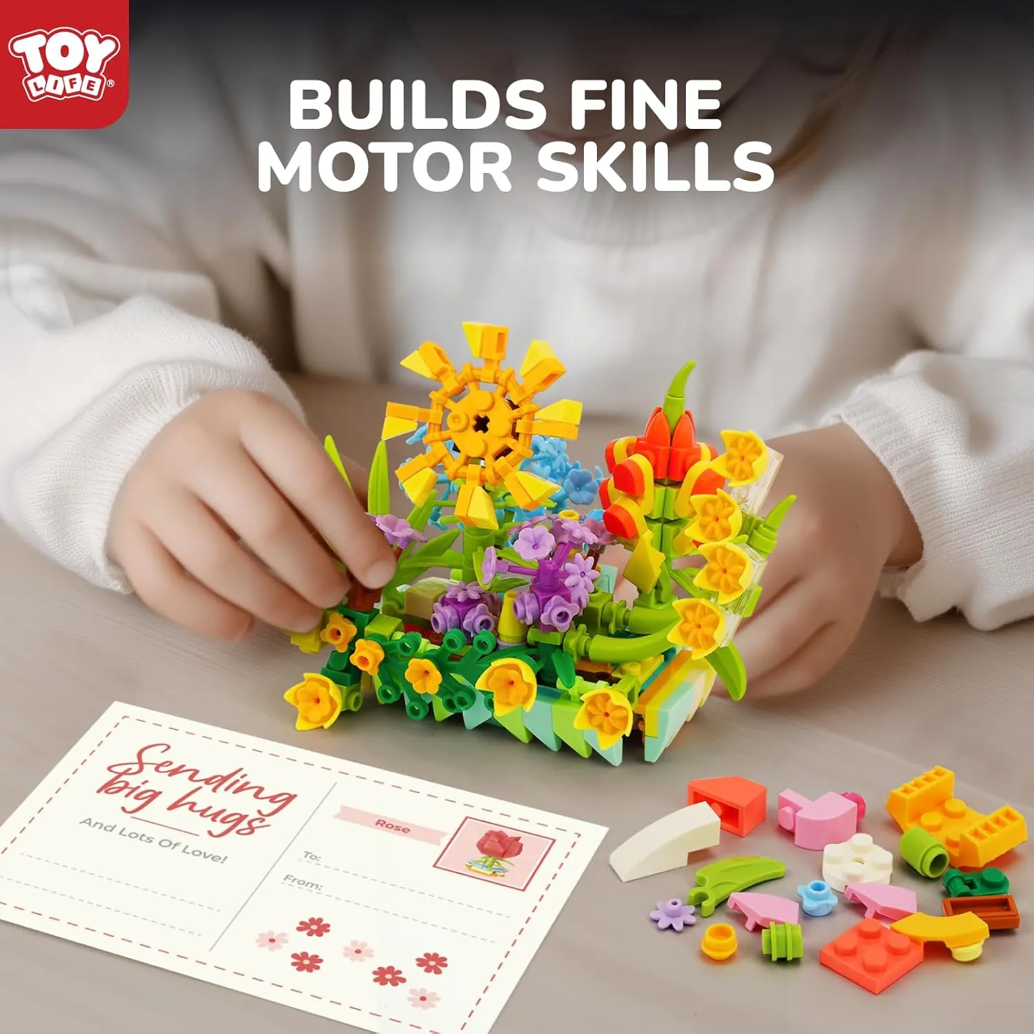 TOY Life 36 Pack Party Favors for Kids, Tiny Plants Mini Flowers Building Blocks Set for Classroom Prize, Flowers Botanical Succulents Building Toy with Gift Cards, Birthday Gifts for Boys Girls 6 