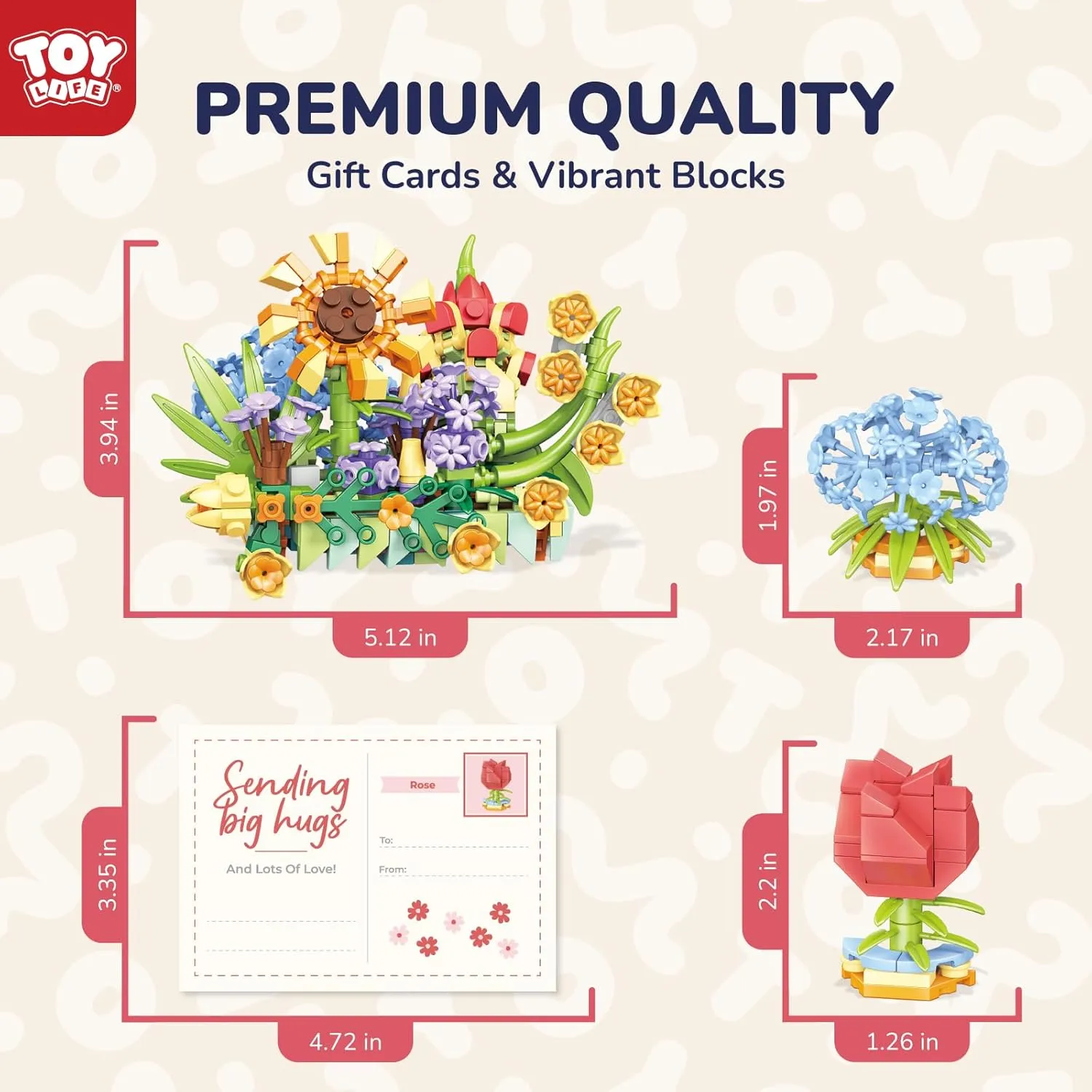 TOY Life 36 Pack Party Favors for Kids, Tiny Plants Mini Flowers Building Blocks Set for Classroom Prize, Flowers Botanical Succulents Building Toy with Gift Cards, Birthday Gifts for Boys Girls 6 
