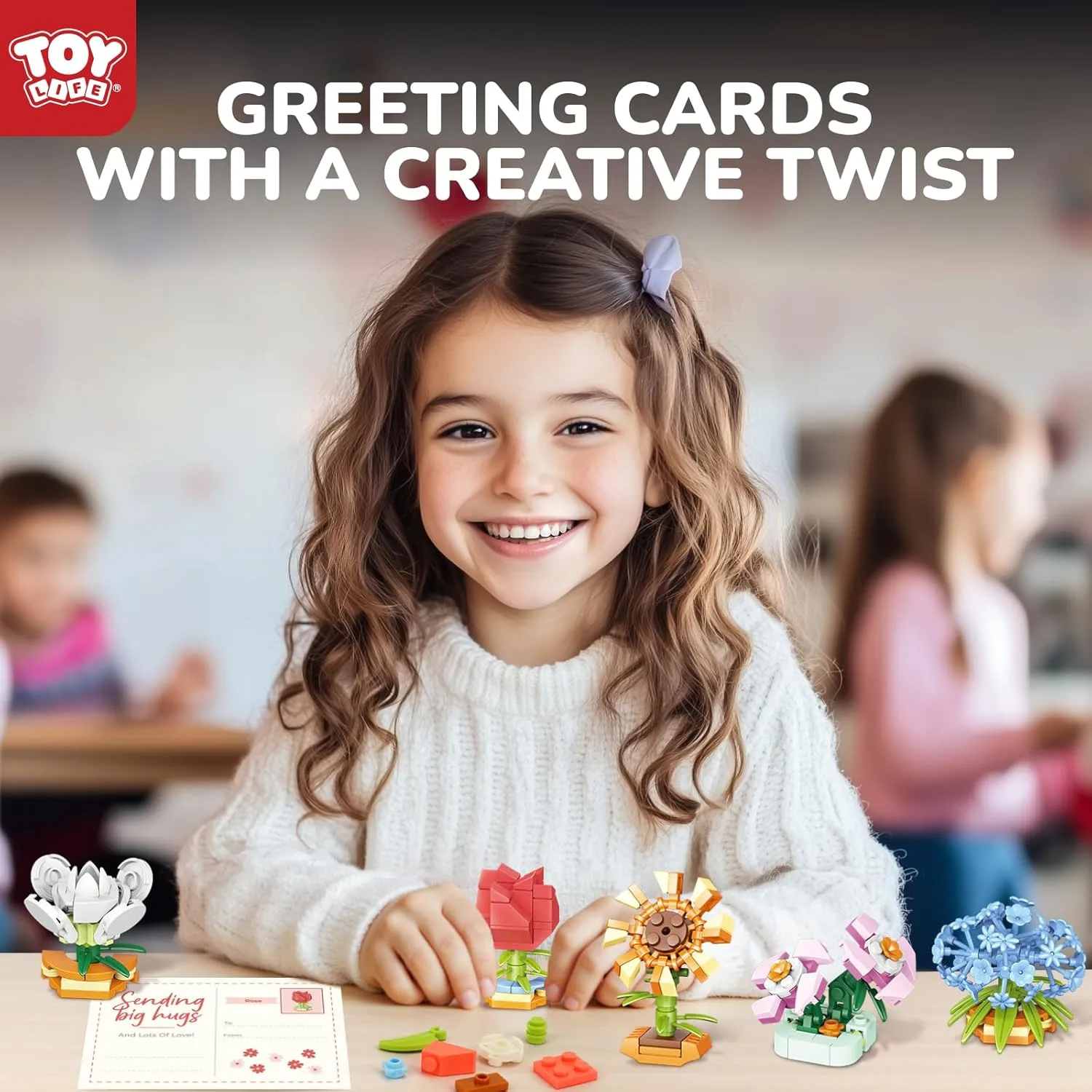 TOY Life 36 Pack Party Favors for Kids, Tiny Plants Mini Flowers Building Blocks Set for Classroom Prize, Flowers Botanical Succulents Building Toy with Gift Cards, Birthday Gifts for Boys Girls 6 