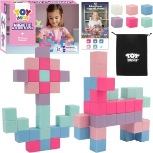 TOY Life 48 Pcs Magnetic Blocks Ages 3-5, Magnetic Building Blocks for Toddlers, Magnetics Blocks for Kids Ages 4-8 Girls & Boys, Learning Building Toys for Age 3 4 5 6 7 8-12