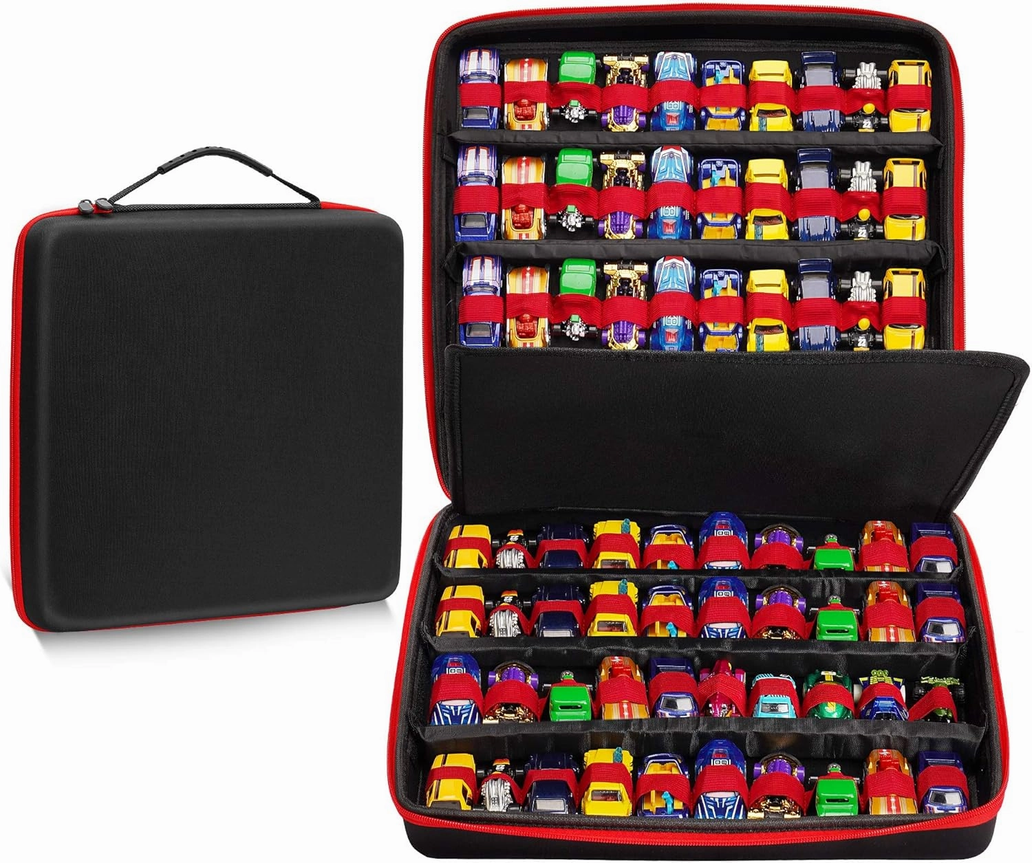 Toy Organizer Carrying Case Compatible with Hot Wheels Cars,Matchbox Cars,Portable Carrying Box Compatible with 80 Toy Cars.(Case Only)