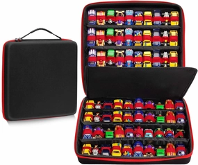 Toy Organizer Carrying Case Compatible with Hot Wheels Cars,Matchbox Cars,Portable Carrying Box Compatible with 80 Toy Cars.(Case Only)