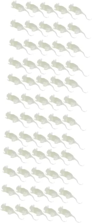 TOYANDONA 60pcs Luminous Fake Mouse Props for Halloween Realistic Tricky Pranks Portable Mice for Parties and Scaring Friends Nighttime Fun