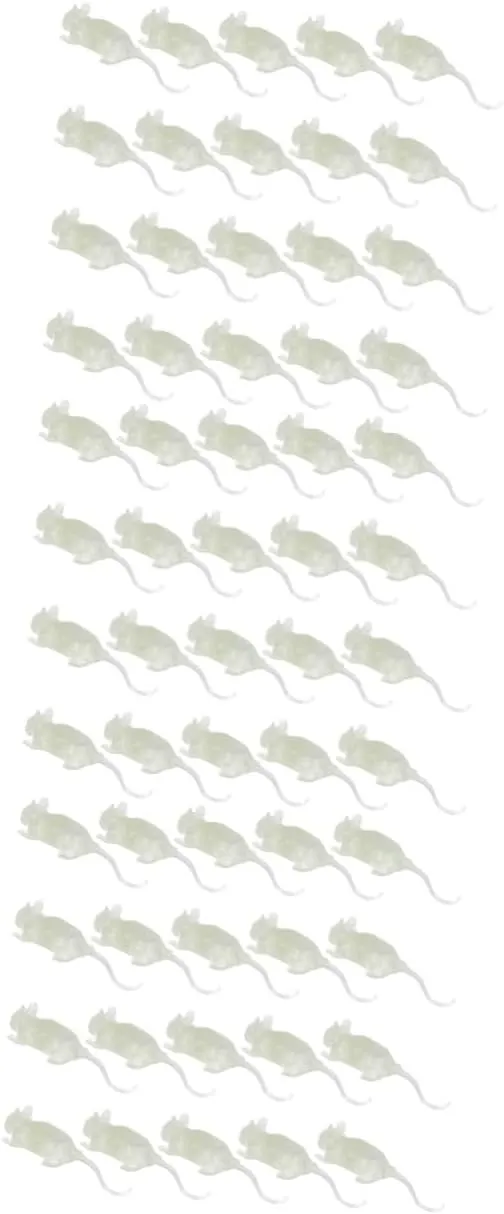 TOYANDONA 60pcs Luminous Fake Mouse Props for Halloween Realistic Tricky Pranks Portable Mice for Parties and Scaring Friends Nighttime Fun