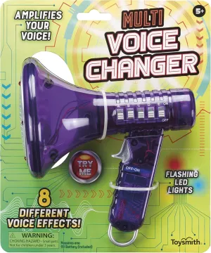 Toysmith Tech Gear Multi Voice Changer – Megaphone Toy with 8 Voice Effects and LED Lights – Fun Outdoor Toy for Kids Ages 5  – Cool Gag Gifts or Birthday Gift Idea – Colors May Vary, Battery Included