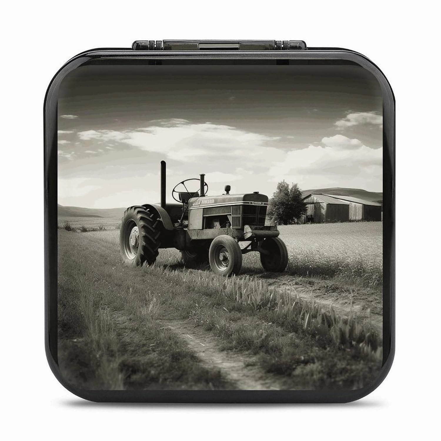 Tractor Agriculture Tranquil Switch Game Case Switch Game Holder Cartridge Case Storage 24 Games & 2 Micro Sd Card Slots, Travel Carry Cases, Portable Games Card Storage, Hard Shell, Buckle Closure