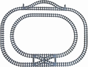 Train Track Railroad Accessories - City Train Track System with Railroad Crossing, Compatible with Major Brand Trains in Building Blocks