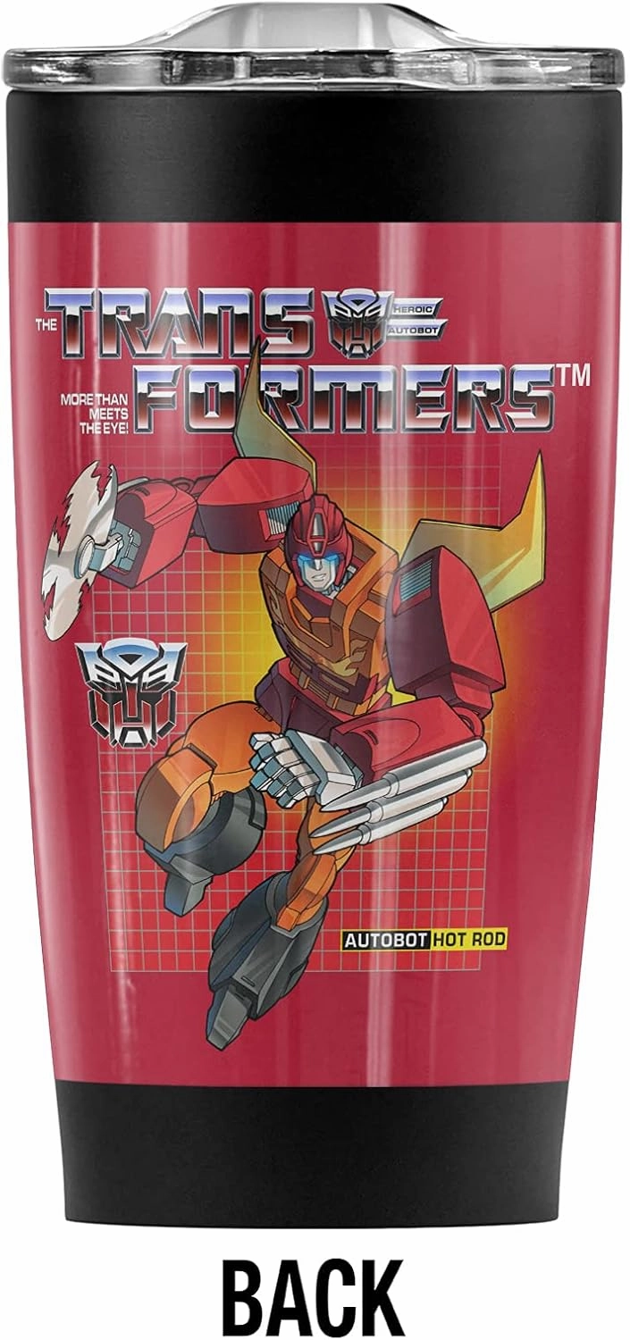 Transformers Hot Rod Stainless Steel Tumbler 20 oz Coffee Travel Mug/Cup, Vacuum Insulated & Double Wall with Leakproof Sliding Lid