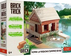 Trefl - Brick Trick: Summer House - Build from Brick, EKO Brick, 120 Bricks, Reusable, Creative Set for Children from 6 Years