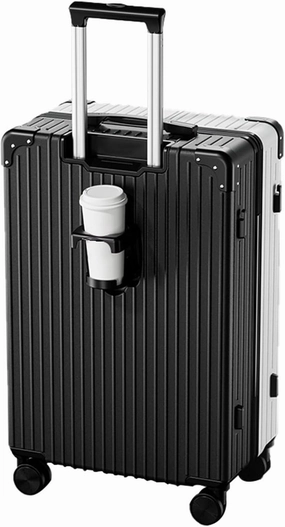 Trolley Case With Universal Wheels And Bag, Multi-functional Carrying Case, Hard Shell Suitcase With Impact Resistant Corners (Color : 20 Rack, Size : Black White)