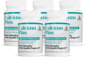 TURNER Calcium Plus, All-Natural Marine Calcium Supplement, with UAF1000  Super Antioxidant, Magnesium   Vitamins K2 & D3, Supports Bone Density & Joint Health, 5 Bottles, 450 caps, 5 Month Supply