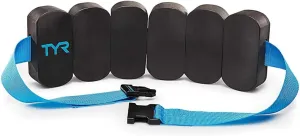 TYR Aquatic Foam Floatation Belt for Water Aerobics and Pool Exercise, 27 - 52", Black / Blue