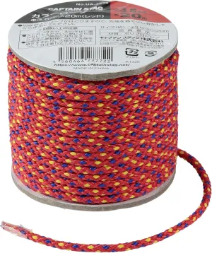 UA-4535 Tent Tarp Parts, Rope, Tent Rope, Guide Rope, Color Rope, Diameter 0.1 inches (3.5 mm) x 65.6 ft (20 m), Red