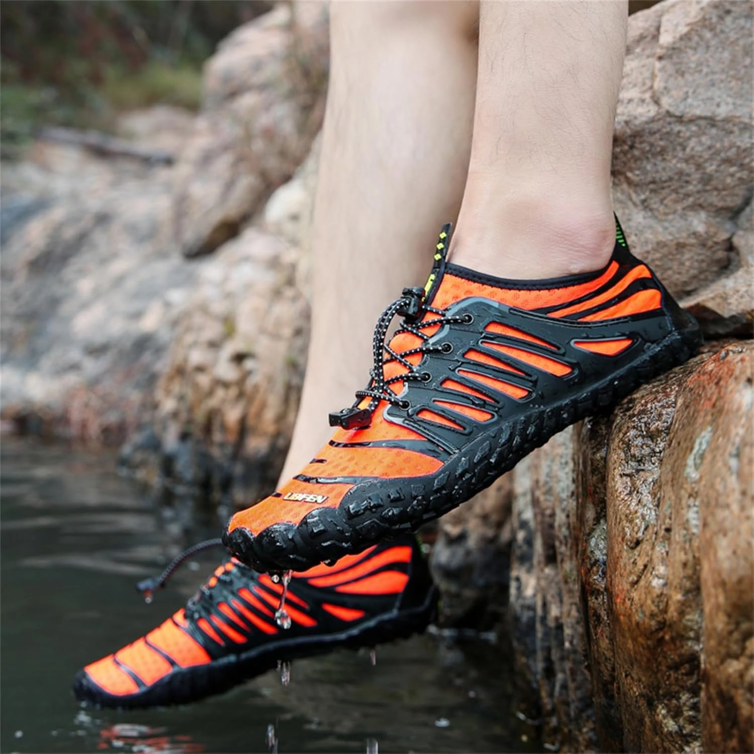UBFEN Water Shoes Aqua Swim Shoes Mens Womens Beach Sports Quick Dry Barefoot for Boating Fishing Diving Surfing
