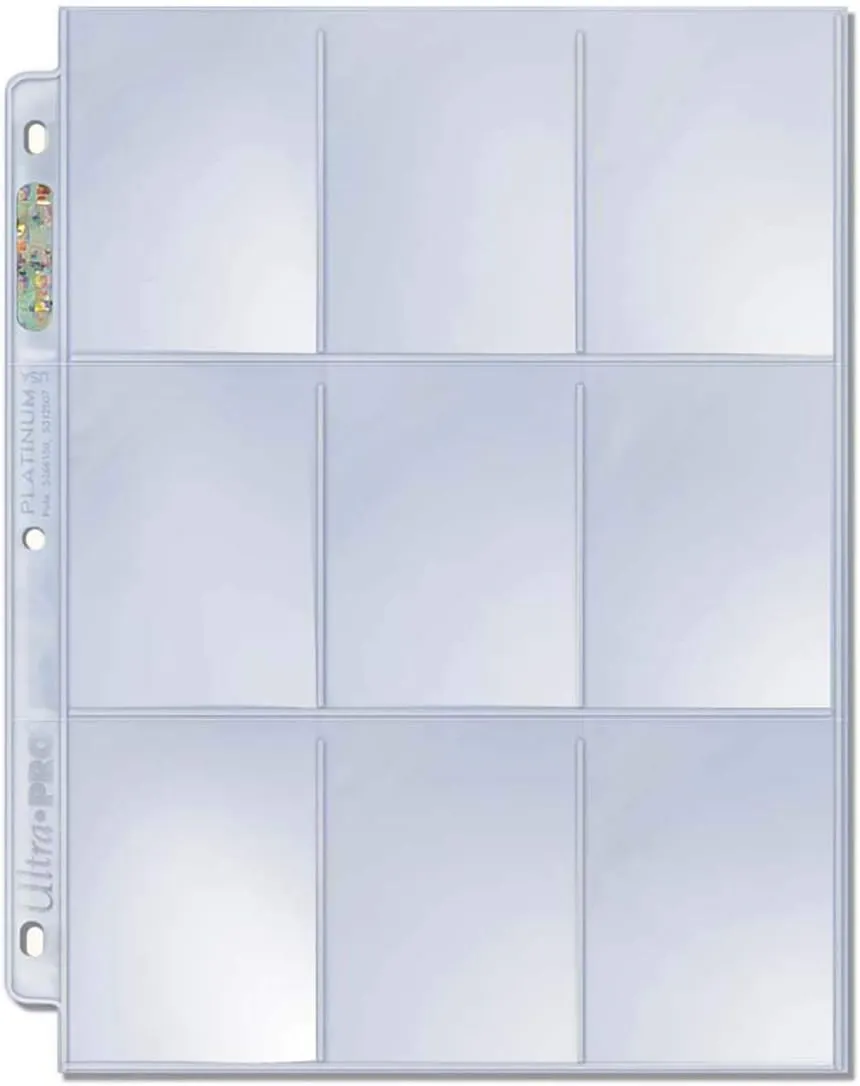 Ultra PRO Platinum Series 9-Pocket Pages (50 ct.) - Card Sleeves Binder Sheets for Trading, Sports, and Gaming Cards - Archival Safe