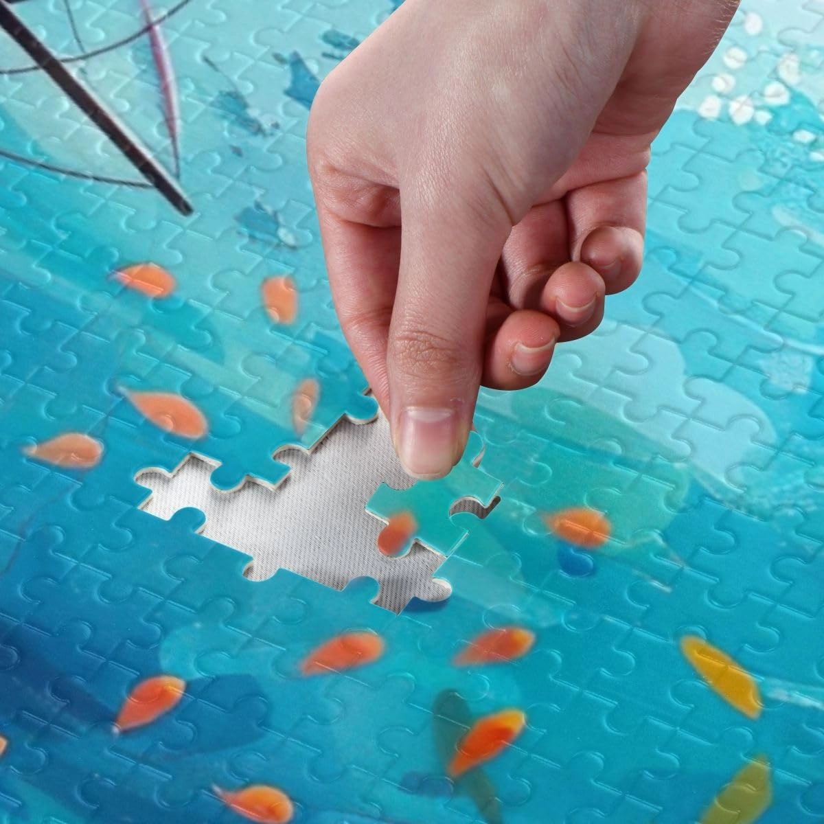 Underwater Scene with Fish Puzzle 500 Pieces, Large Puzzles for Adults, Game Night
