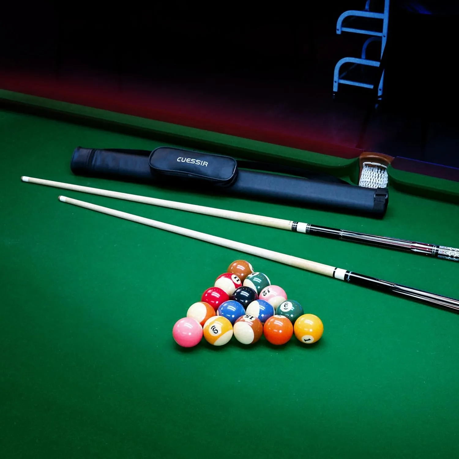 Unicues Premium Maple Wood Pool Cue Stick with Case, 58" Professional Cue Stick for Billiards with 12.5mm Tip, Grade A Canadian Maplewood Cue with Decal Design